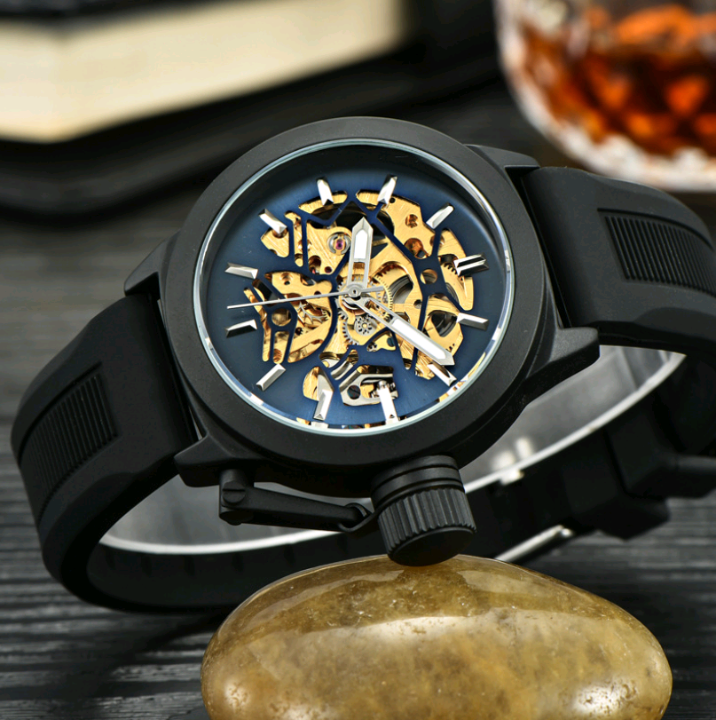 automatic hollow watches, high-end men's watches, steel belt watches - available at Sparq Mart