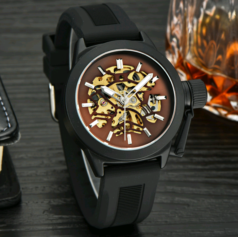 automatic hollow watches, high-end men's watches, steel belt watches - available at Sparq Mart