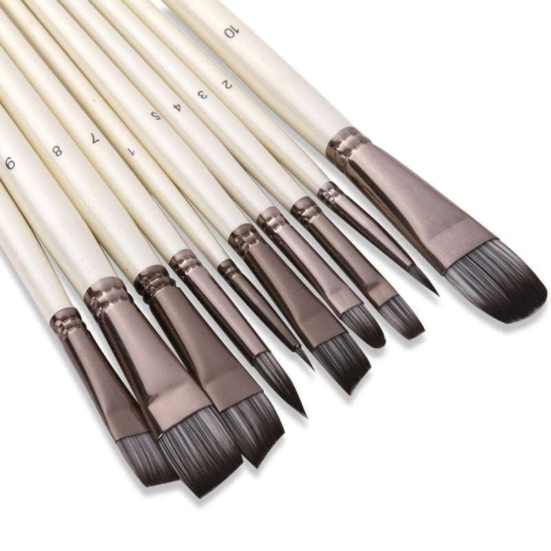 Pearl White Brushes, Professional Paint Brushes, Watercolor Nylon Brushes - available at Sparq Mart