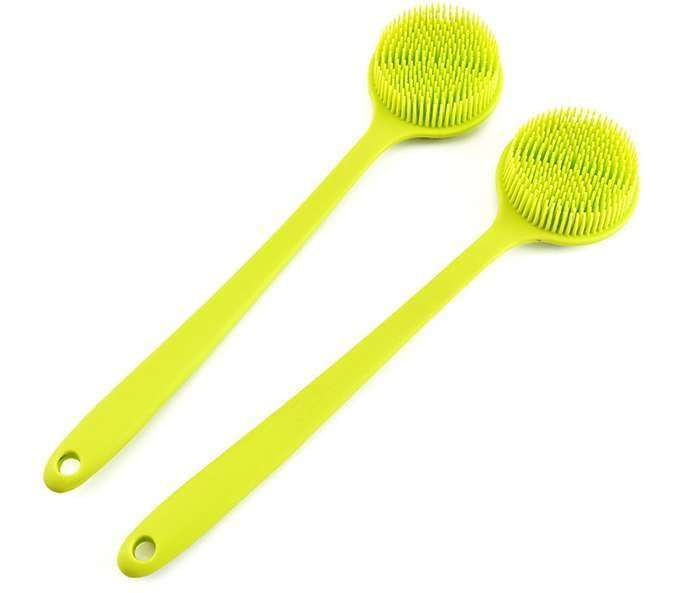 exfoliating back scrubber, flexible bath tool, silicone scrubber stick - available at Sparq Mart