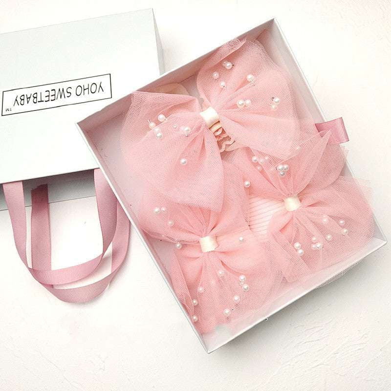 Newborn Gift Set, Pearl Lace Socks, Princess Hair Accessory - available at Sparq Mart