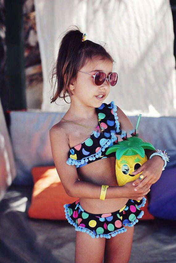 cute kids swimwear, girls tankini set, toddler polka swimsuit - available at Sparq Mart