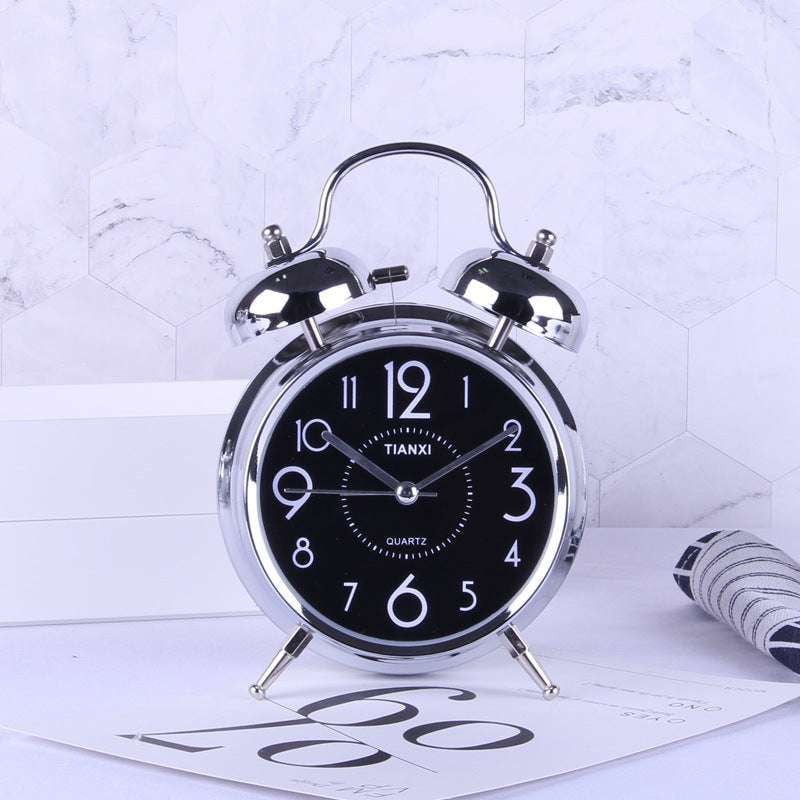 bedside light clock, round bedroom clock, silent night clock - available at Sparq Mart