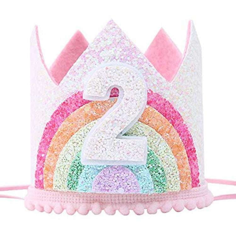 Birthday Crown Accessory, Kids Party Crown, Rainbow Princess Tiara - available at Sparq Mart