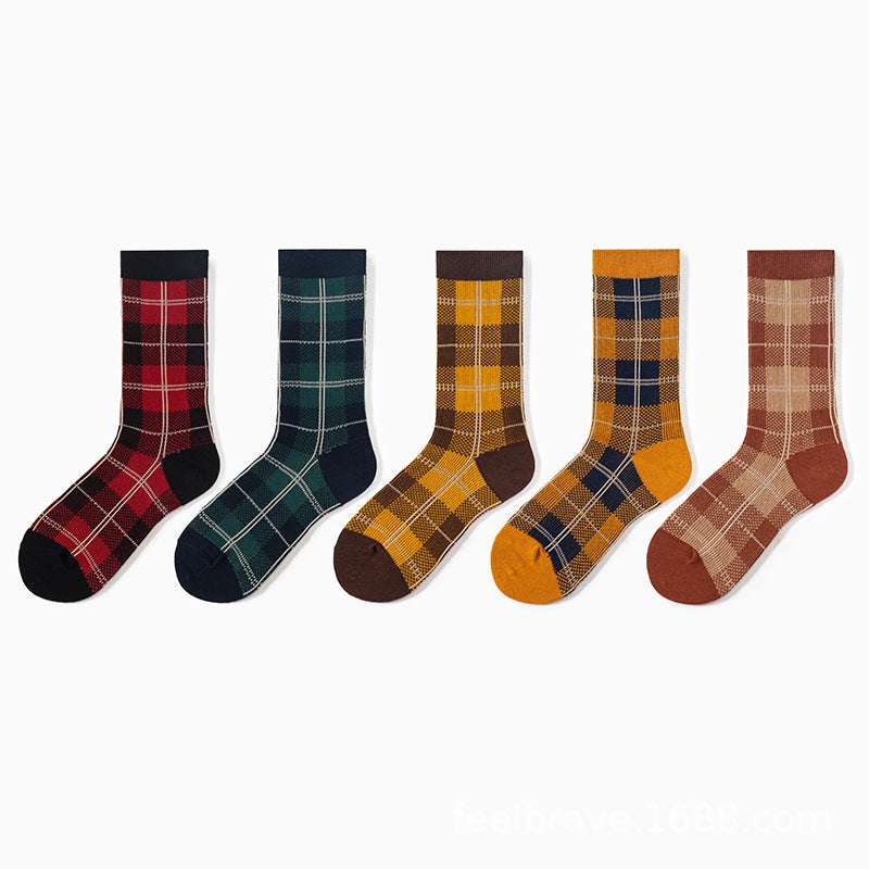 British Checkered Socks, Long Tube Pile Stockings, Retro Tube Socks - available at Sparq Mart