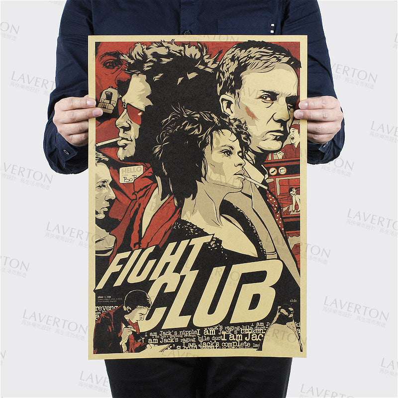 Classic Movie Poster, Fight Club Poster, Retro Vintage Poster - available at Sparq Mart