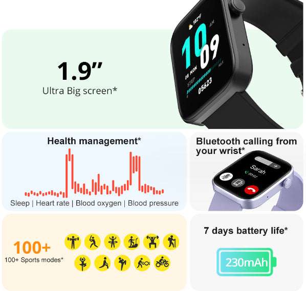 Heart Rate Meter, Sports Smart Watch, Waterproof Smart Watch - available at Sparq Mart