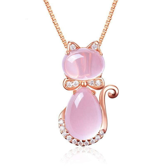 Crystal Clavicle Chain, Hibiscus Powder Pendant, Rose Gold Necklace - available at Sparq Mart