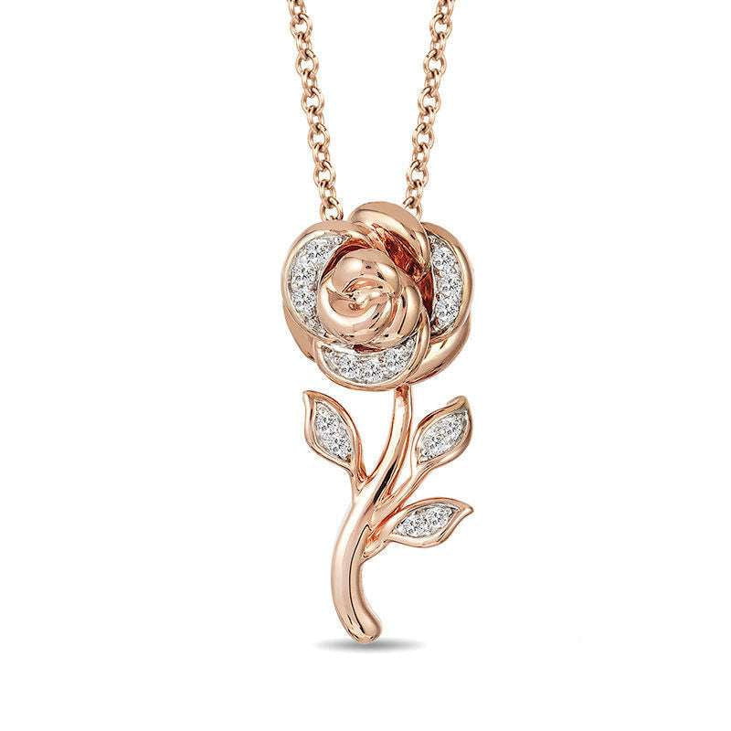 Engagement Ring Elegance, Rose Pendant Necklace, Valentine's Jewelry Sets - available at Sparq Mart