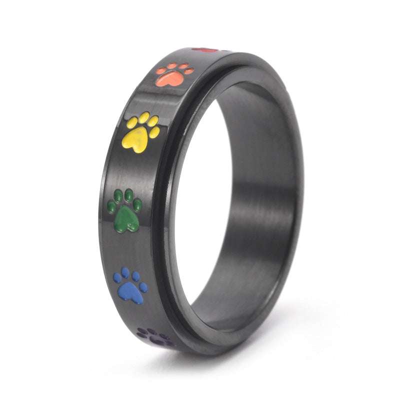 autopostr_pinterest_64088, Rainbow Stainless Ring, Stainless Rotatable Ring, Women's Rotatable Ring - available at Sparq Mart