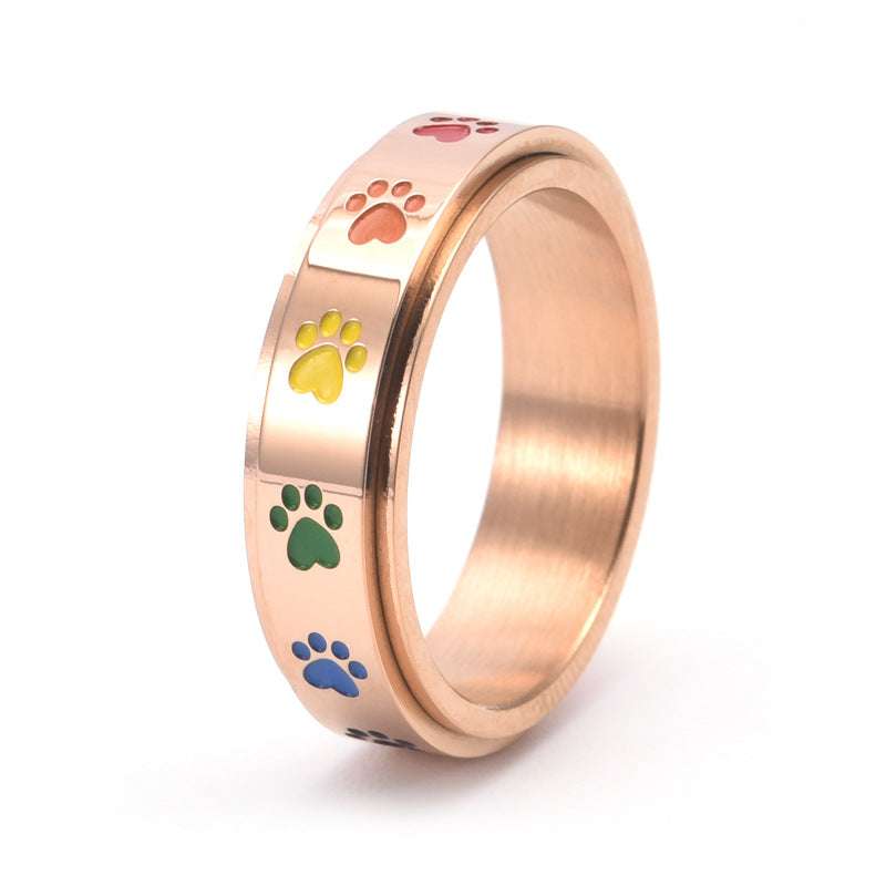 autopostr_pinterest_64088, Rainbow Stainless Ring, Stainless Rotatable Ring, Women's Rotatable Ring - available at Sparq Mart