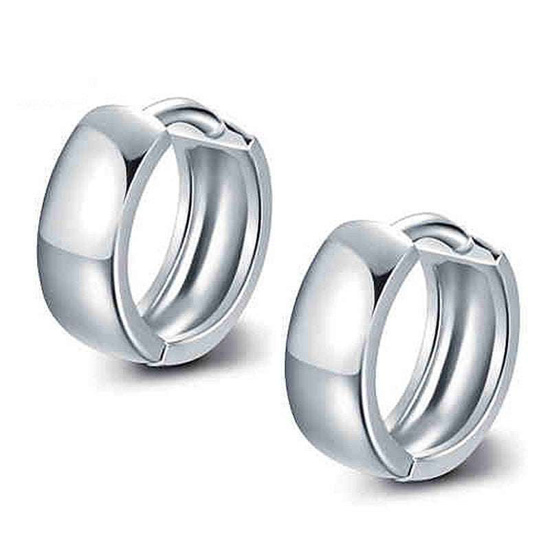 S925 Glossy Earrings, Sparkling Silver Studs, Sterling Silver Earrings - available at Sparq Mart