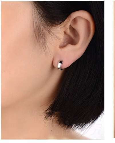 S925 Glossy Earrings, Sparkling Silver Studs, Sterling Silver Earrings - available at Sparq Mart