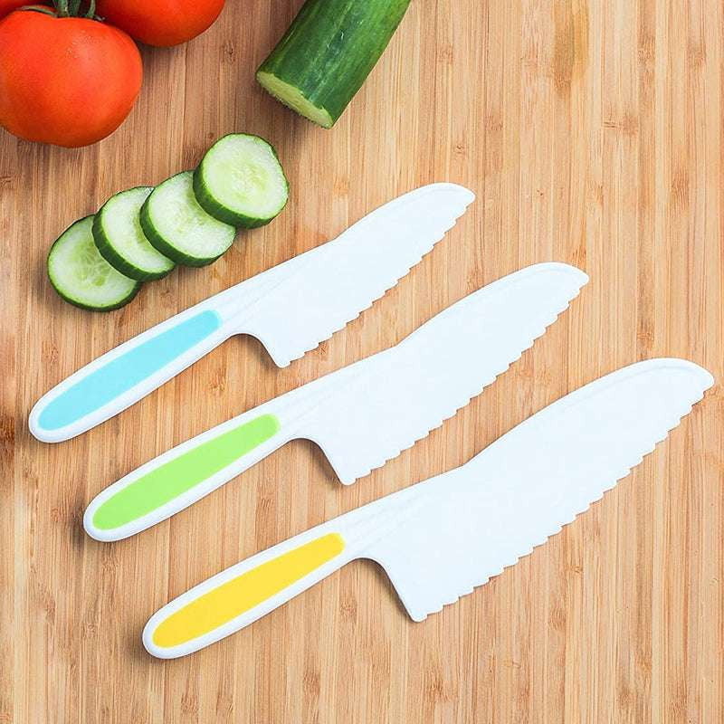 Child-Safe Knife, Educational Fruit Cutter, Non-Cutting Plastic Knife - available at Sparq Mart