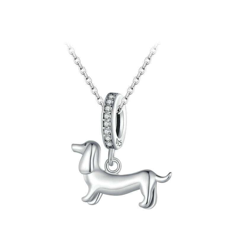 diy bracelet accessories, dog pendant bracelet, silver dachshund charm - available at Sparq Mart