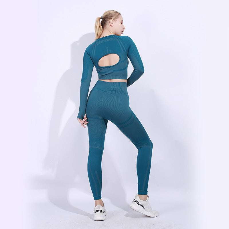 Comfortable Fitness Attire, Moisture Wicking Suit, Seamless Sports Outfit - available at Sparq Mart