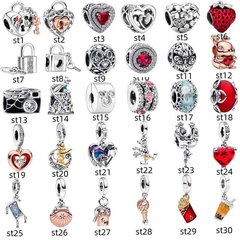 Pan Family Love Lock String, S925 Strawberry String, Sterling Silver Family Love Lock - available at Sparq Mart