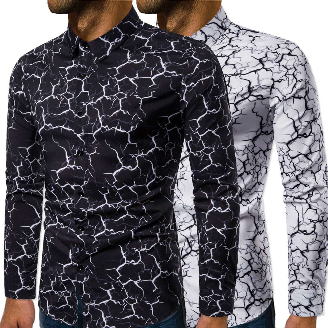 Lightning print shirts, men's slim fit shirts, stylish shirts online - available at Sparq Mart