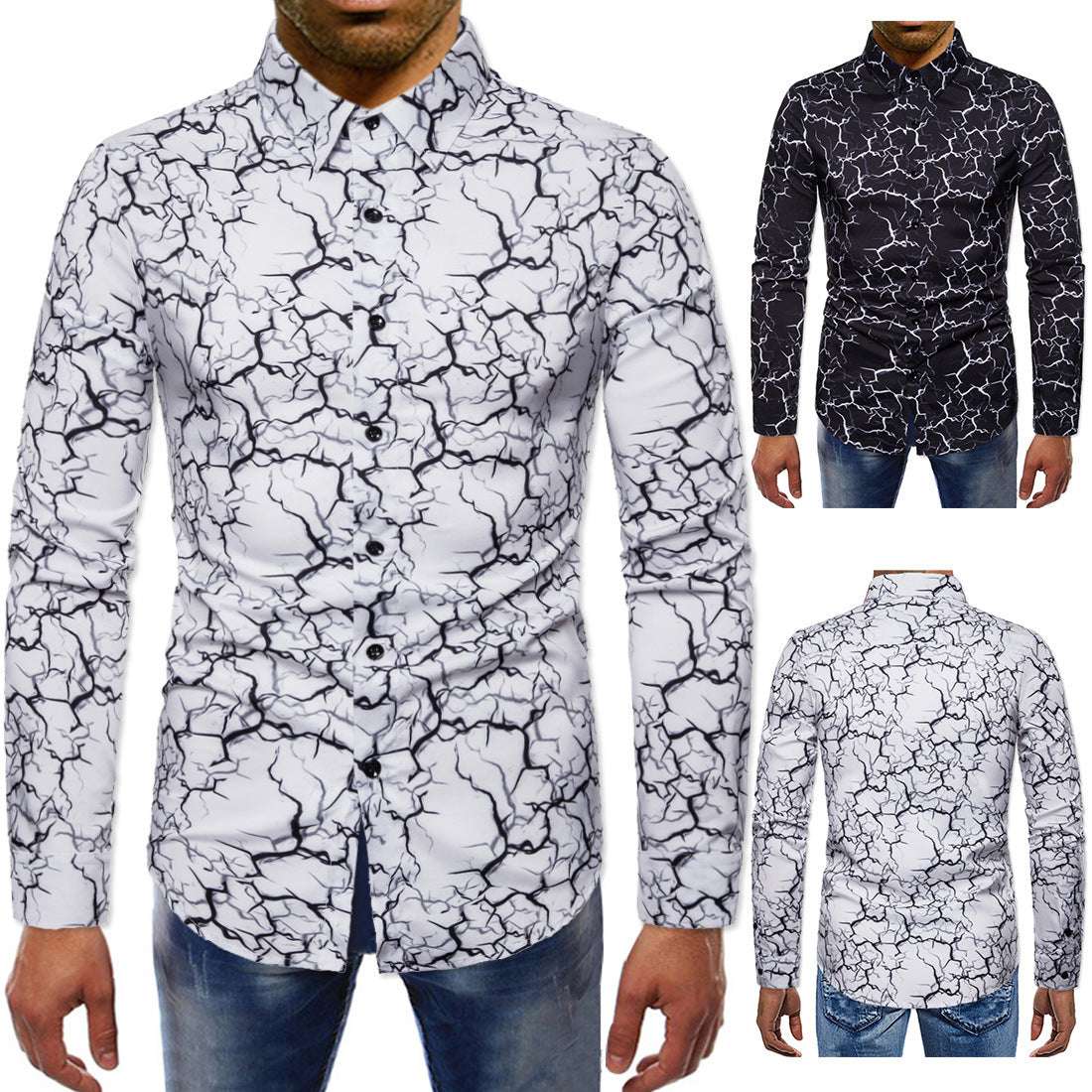 Lightning print shirts, men's slim fit shirts, stylish shirts online - available at Sparq Mart