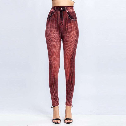 Cropped Pants, Slim Fit Trousers, Striped Denim Leggings - available at Sparq Mart