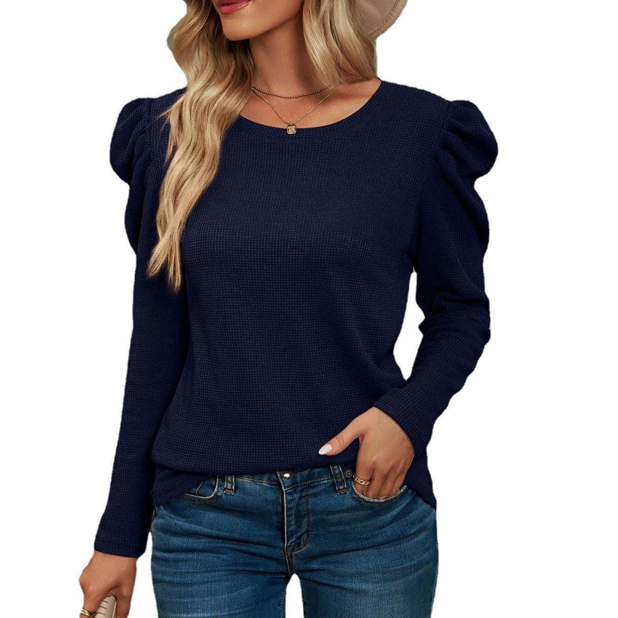 Stylish Women's Top, Waffle T-shirt Top, Women's Long-sleeve Top - available at Sparq Mart