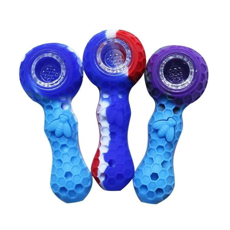 eco-friendly pipe, honeycomb handpipe, silicone smoking piece - available at Sparq Mart