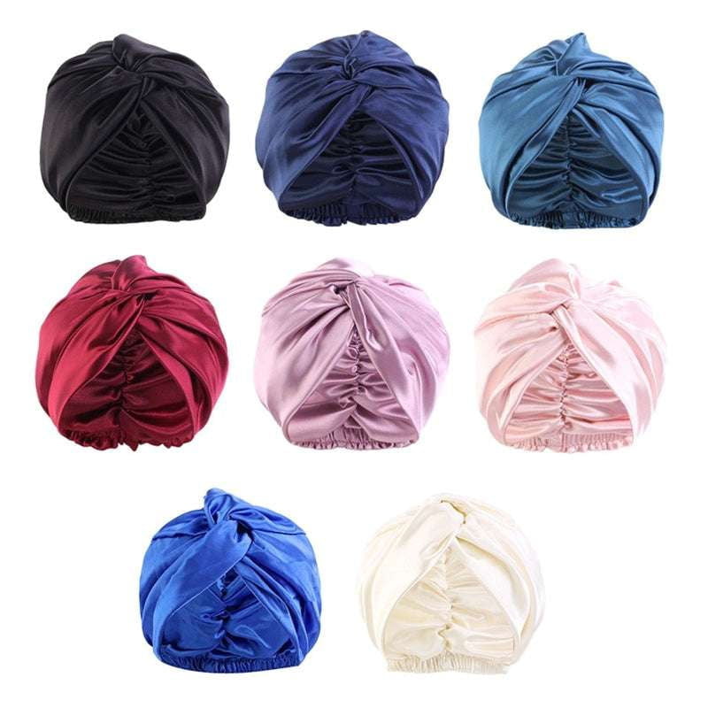 Comfortable Sleep Cap, Luxurious Twist Headwear, Silk Nightcap Adjustable - available at Sparq Mart