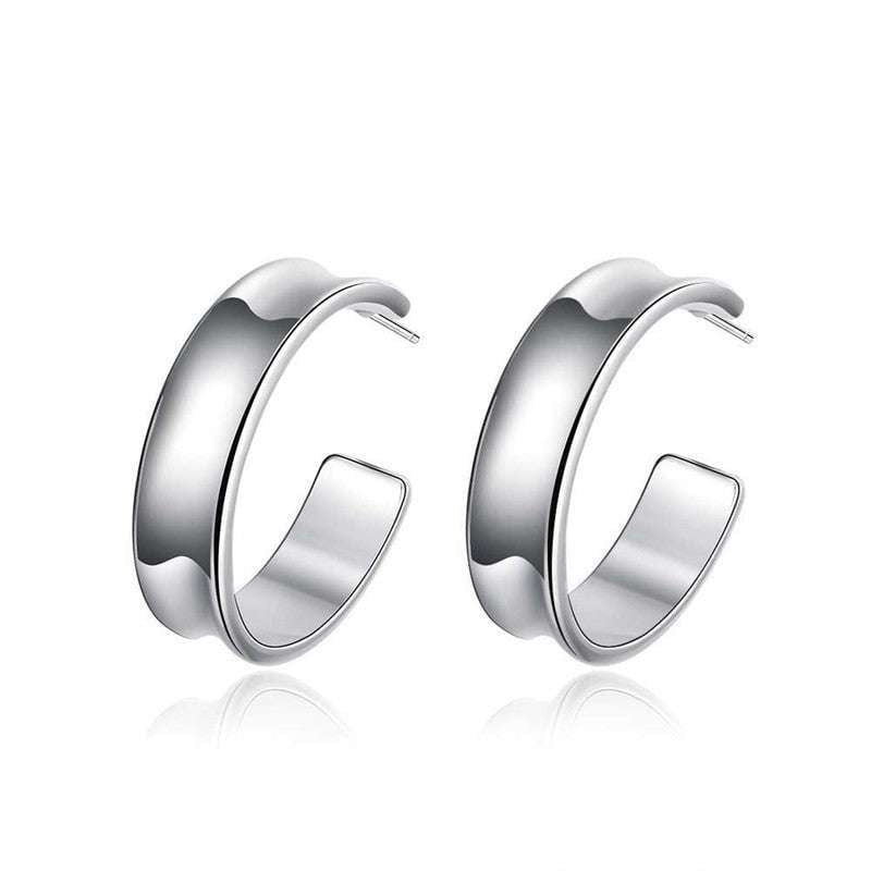 Glossy Stud Earrings, Round Stud Earrings, Silver Stud Earrings - available at Sparq Mart