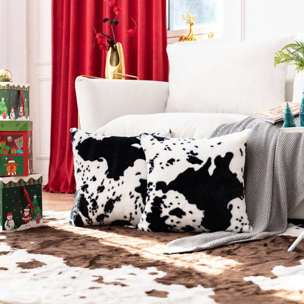 Cozy Plush Pillowcase, Decorative Cow Cushion, Luxury Throw Accessories - available at Sparq Mart