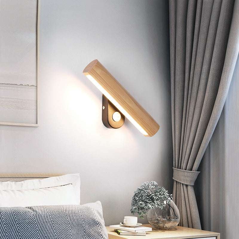 Modern Bedside Wall Lamp, Nordic Design Wall Light, Solid Wood Wall Sconce - available at Sparq Mart