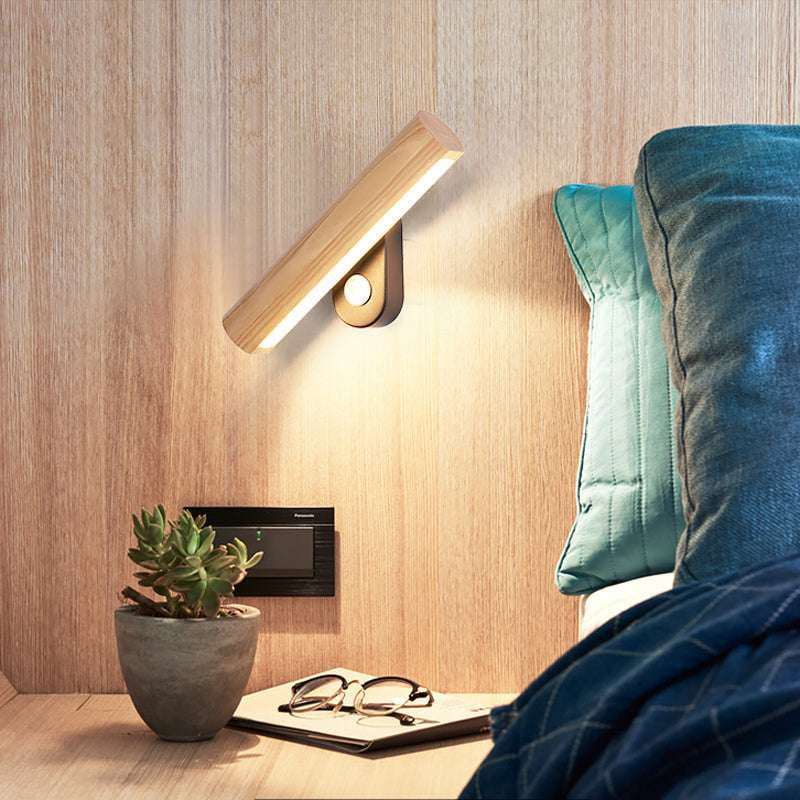 Modern Bedside Wall Lamp, Nordic Design Wall Light, Solid Wood Wall Sconce - available at Sparq Mart