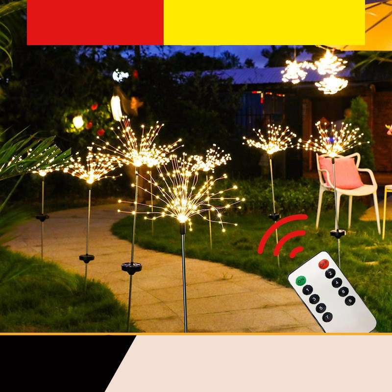 Ground-Inserted Firework Lights, Outdoor LED Lights, Solar String Lights - available at Sparq Mart