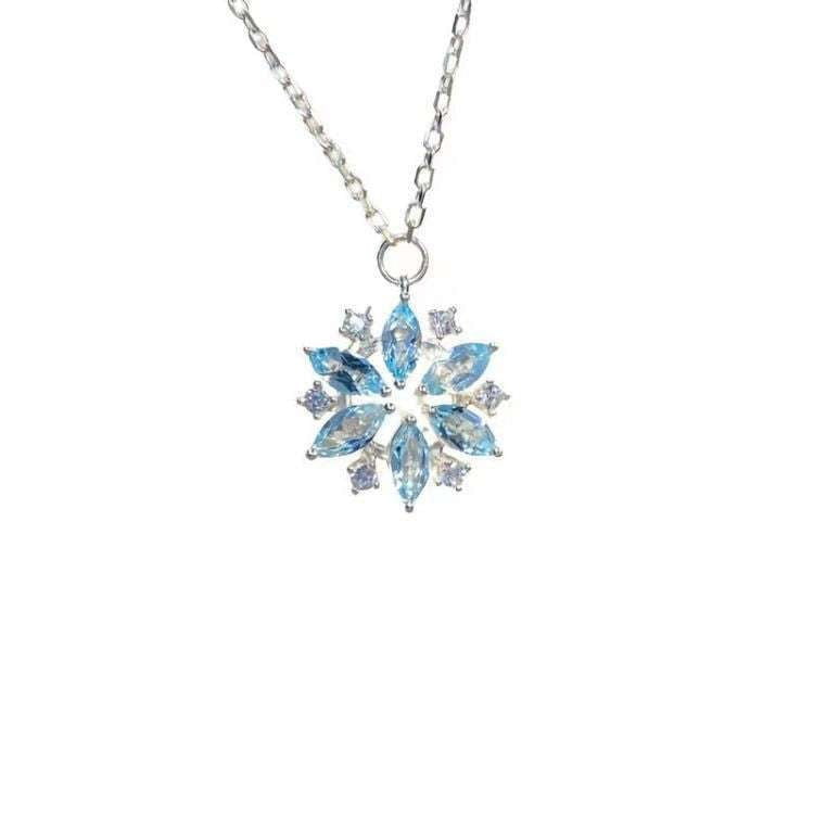 Sky Blue Jewelry, Winter Rhinestone Necklace, Women's Diamond Pendant - available at Sparq Mart