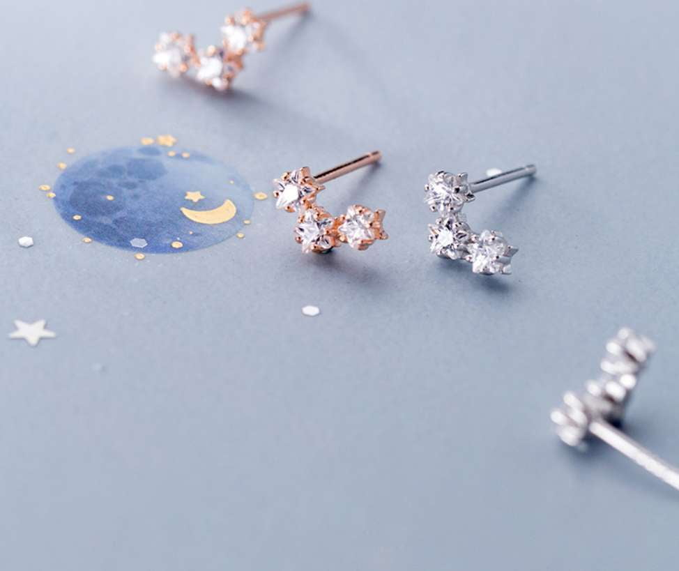 elegant pentagram jewelry, mini star studs, sparkling star earrings - available at Sparq Mart