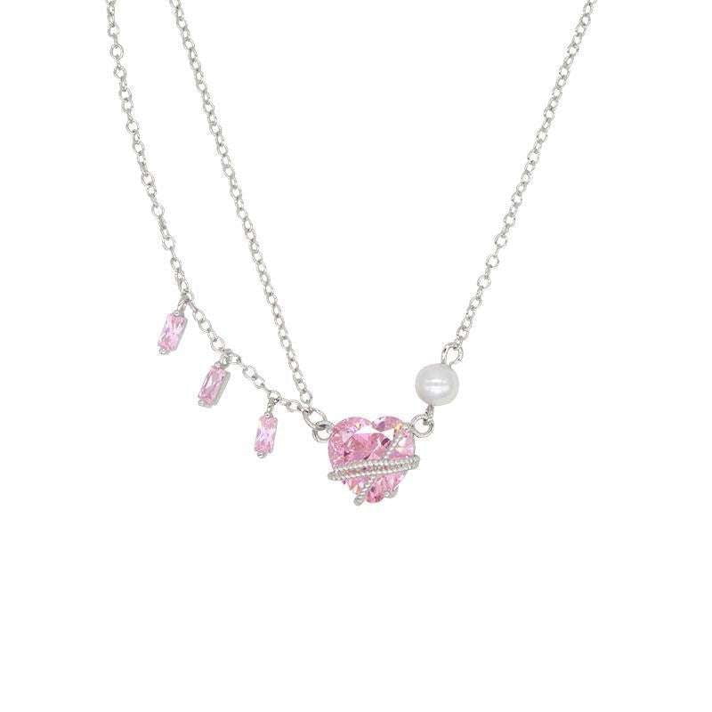 Pink Zircon Necklace, Trendy Jewelry, Unique Necklace - available at Sparq Mart