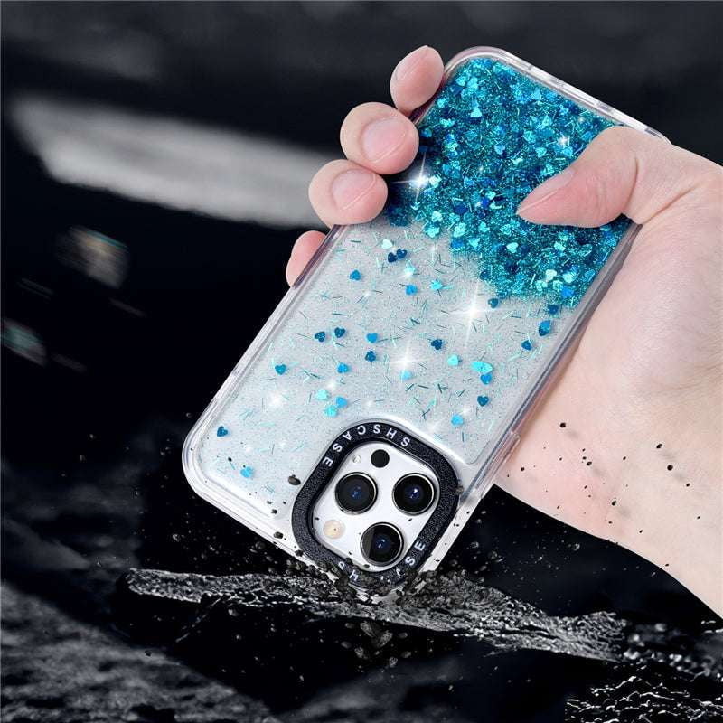 designer phone cover, iPhone glitter case, shockproof case iPhone - available at Sparq Mart