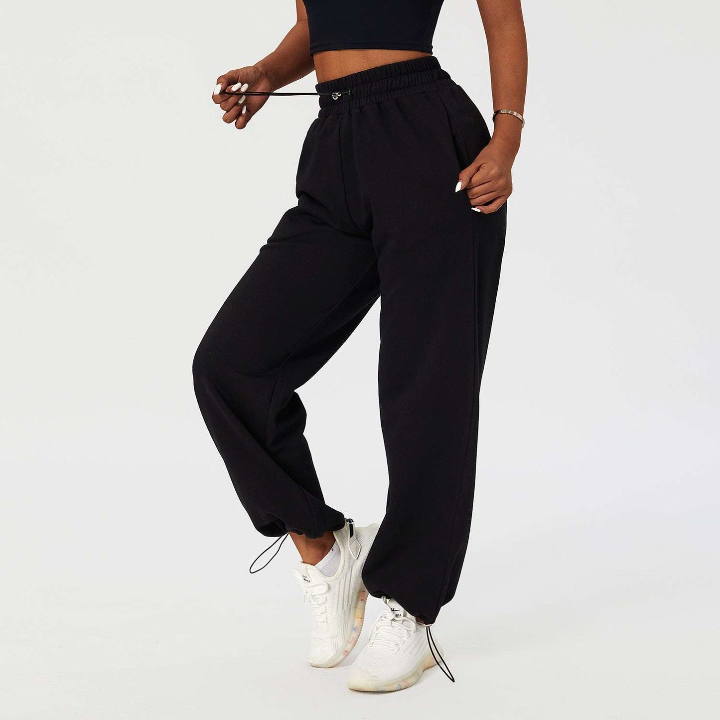 Drawstring sports pants, loose fit activewear, women's athletic bottoms - available at Sparq Mart