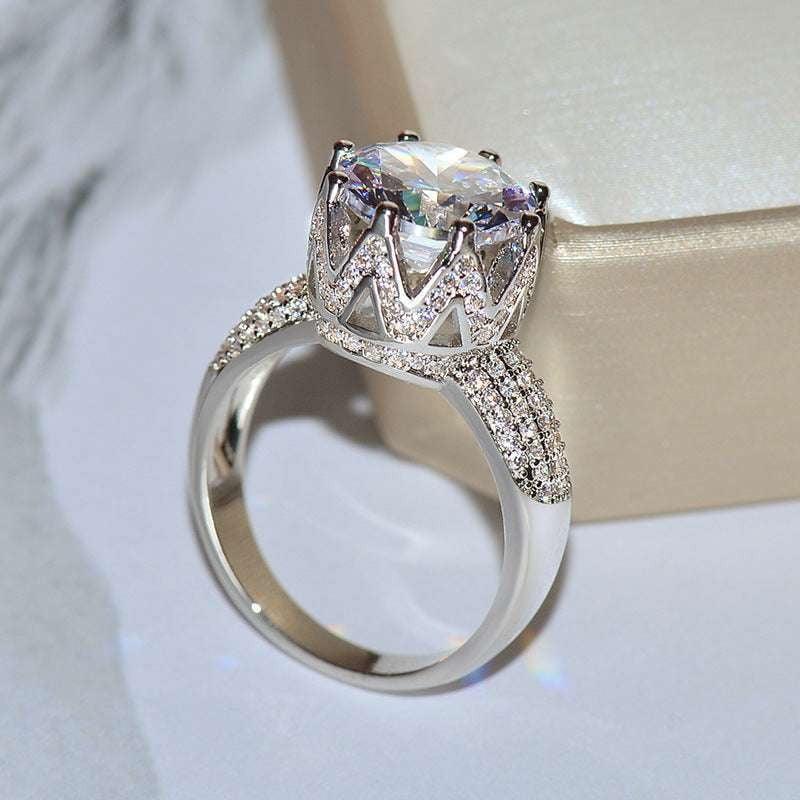 Eight-claw ring, Luxury jewelry women, Platinum diamond ring - available at Sparq Mart