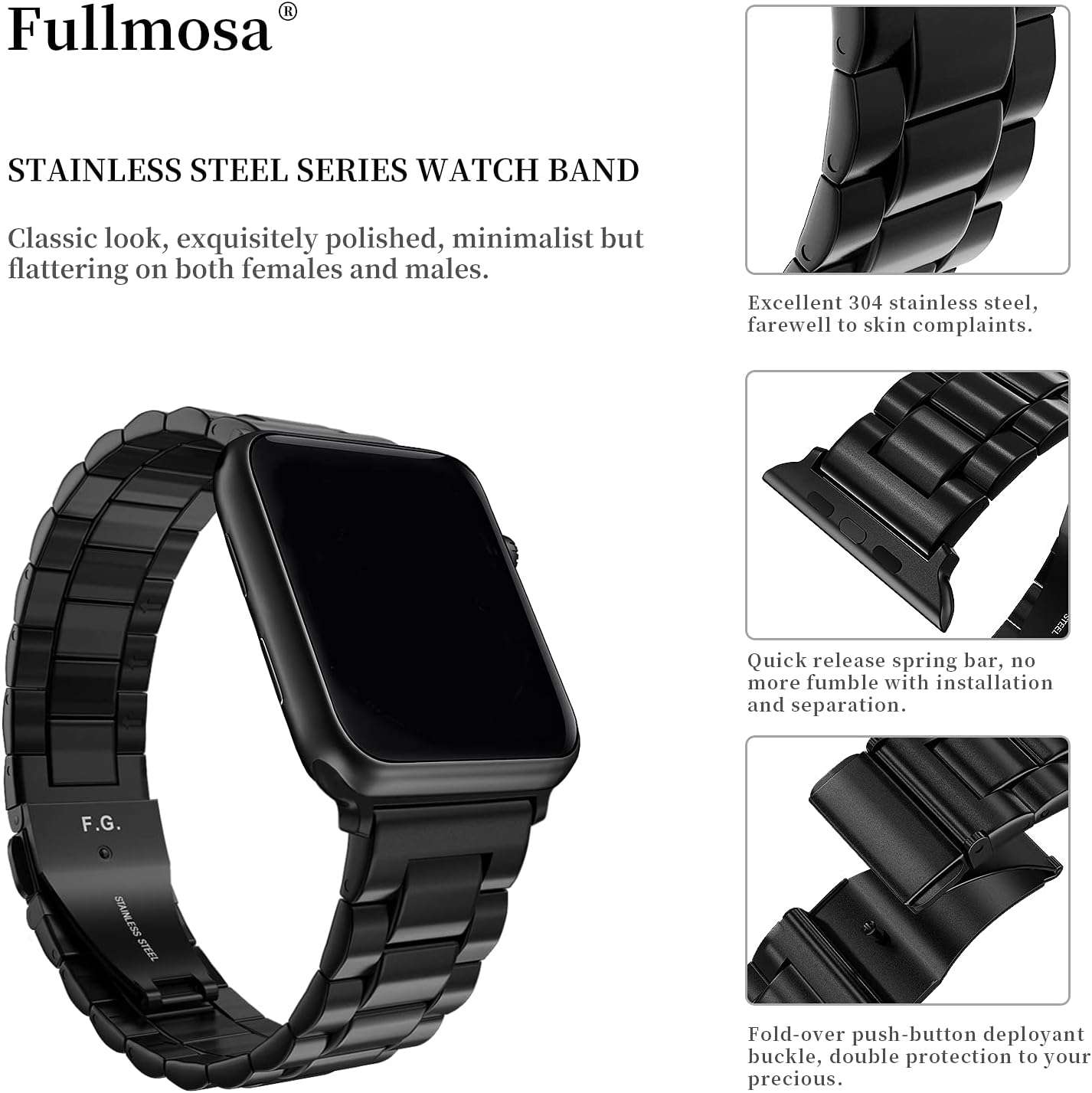 autopostr_pinterest_64088, Fullmosa Apple Watch, Stainless Steel Bracelet, Watch Strap Upgrade - available at Sparq Mart