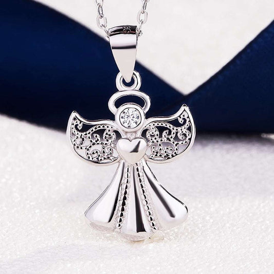 Angel Necklace Pendant, S925 Women Necklace, Sterling Silver Charm - available at Sparq Mart