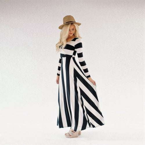 casual striped attire, loose summer dress, striped maxi dress - available at Sparq Mart