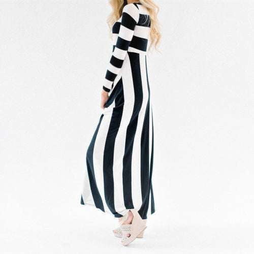 casual striped attire, loose summer dress, striped maxi dress - available at Sparq Mart