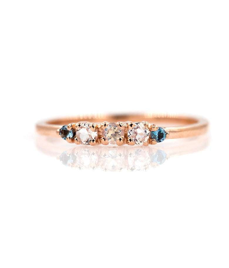 18k moonstone ring, gold moonstone bracelet, rainbow moonstone jewelry - available at Sparq Mart