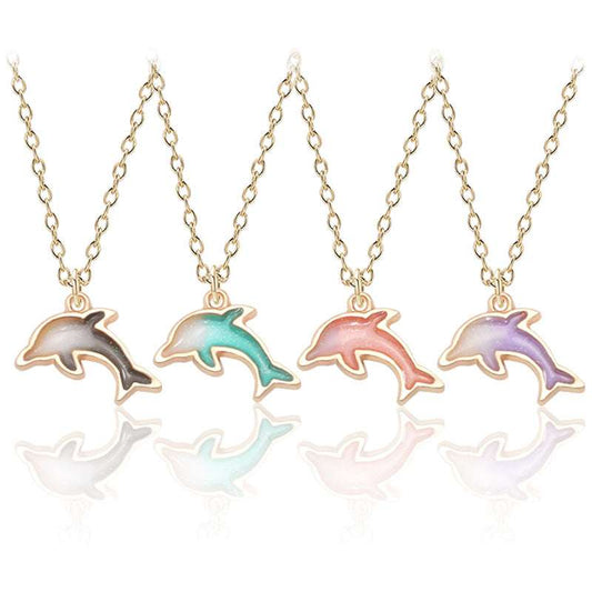 colorful dolphin necklace, stunning dolphin jewelry, wholesale dolphin necklace - available at Sparq Mart