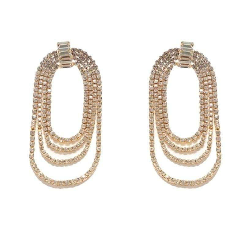 Crystal Eardrops Women, Fashion Earrings Online, Sparkling Zircon Earrings - available at Sparq Mart