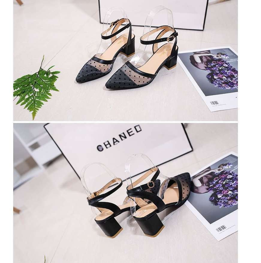 Baotou Flat Sandals, Comfort Word Buckle, Mesh Lace Flats - available at Sparq Mart