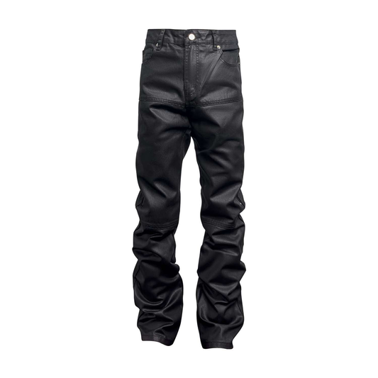 black denim jeans, designer denim pants, mid-waist trousers - available at Sparq Mart