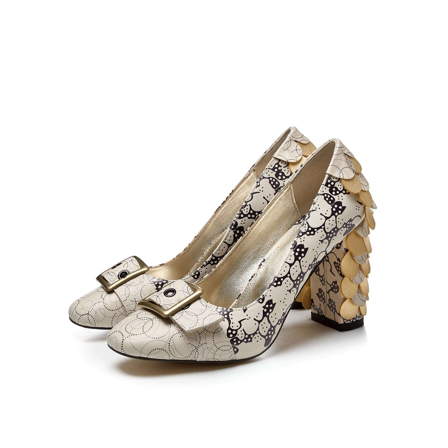 Large Size Printed Cowhide Heels, Shop Chunky Heels Online, Stylish Chunky Heel Shoes - available at Sparq Mart