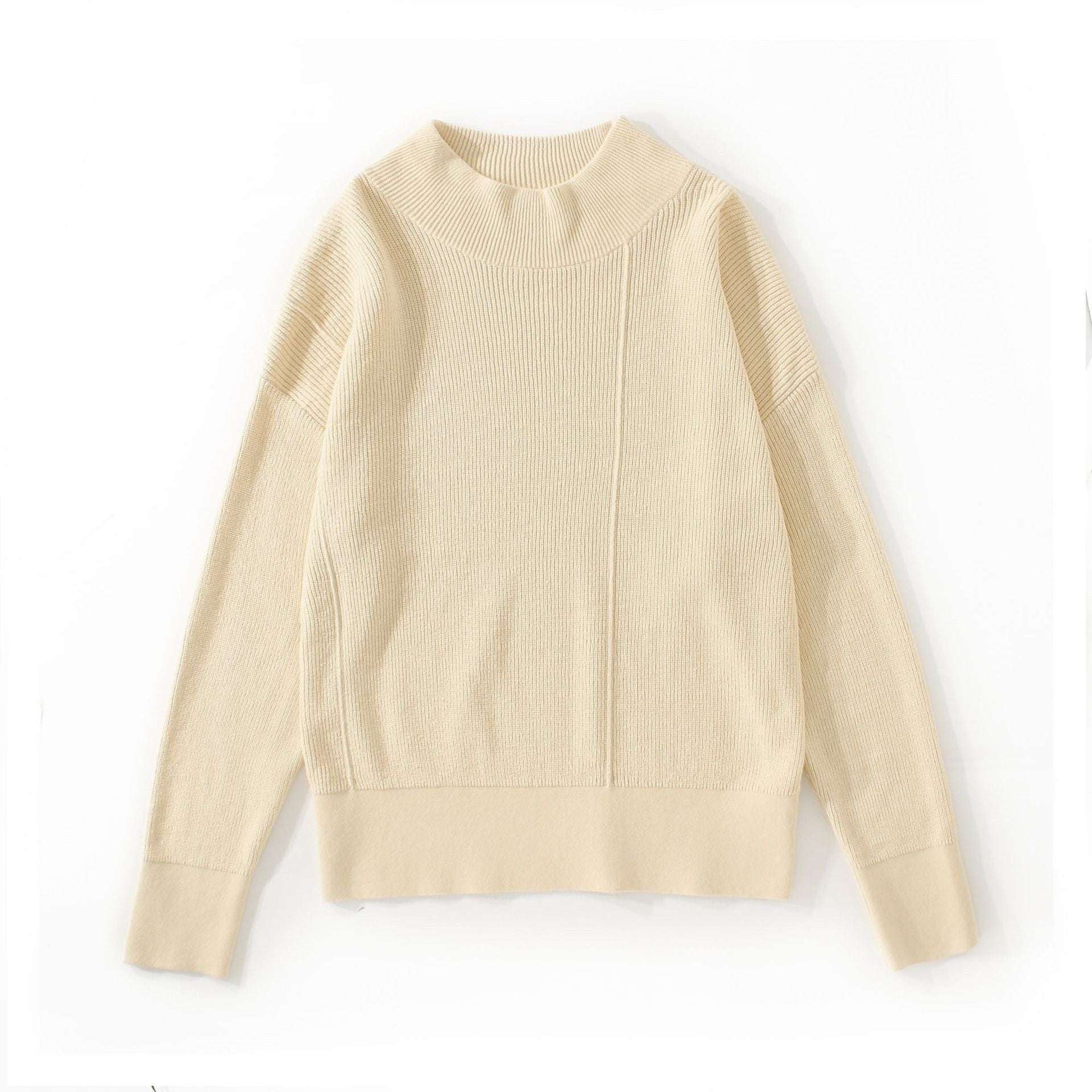 Casual Loose Sweater, Cotton Round Neck Top, Long Sleeve Comfort Fit - available at Sparq Mart