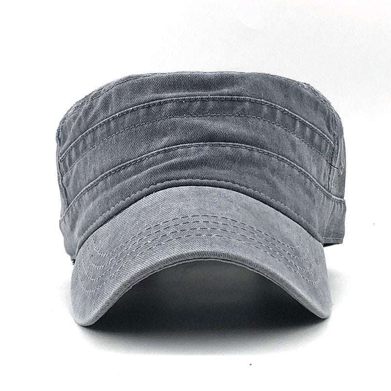 cotton fashion hat, men's military cap, stylish flat cap - available at Sparq Mart